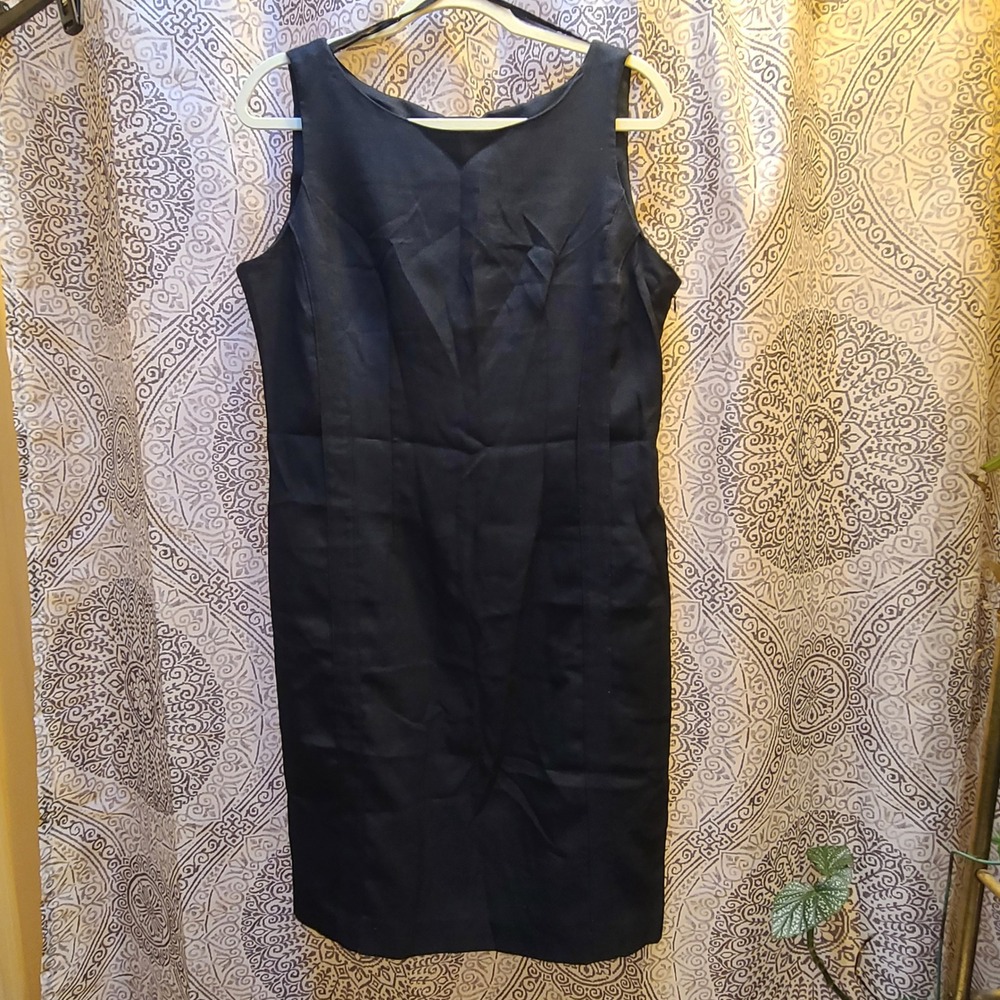Sweet Sheath Dress Womens 14 Black‎ Wide Belt Loops Side Zip 90s Y2K Sleeveless